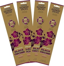 4x Packs Gonesh Extra Rich Black Orchid Incense Sticks | 20 Sticks Per Pack