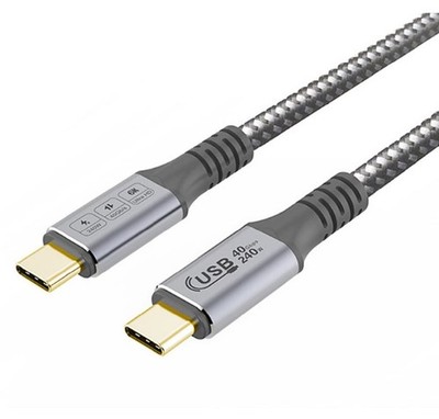 USB4 Cable 40Gbps 8K Video and 240W Charging Full-Featured USB Cable with Thu...