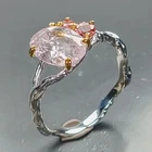 Fine Art jewelry Natural Morganite Ring 925 Sterling Silver Size 7.5 /R482570