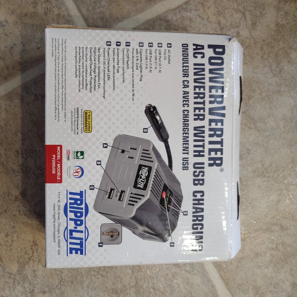 Tripp Lite PowerVerter 2 USB Charging Ports Ultra-Compact Car Inverter 200 W - Image 3 of 4