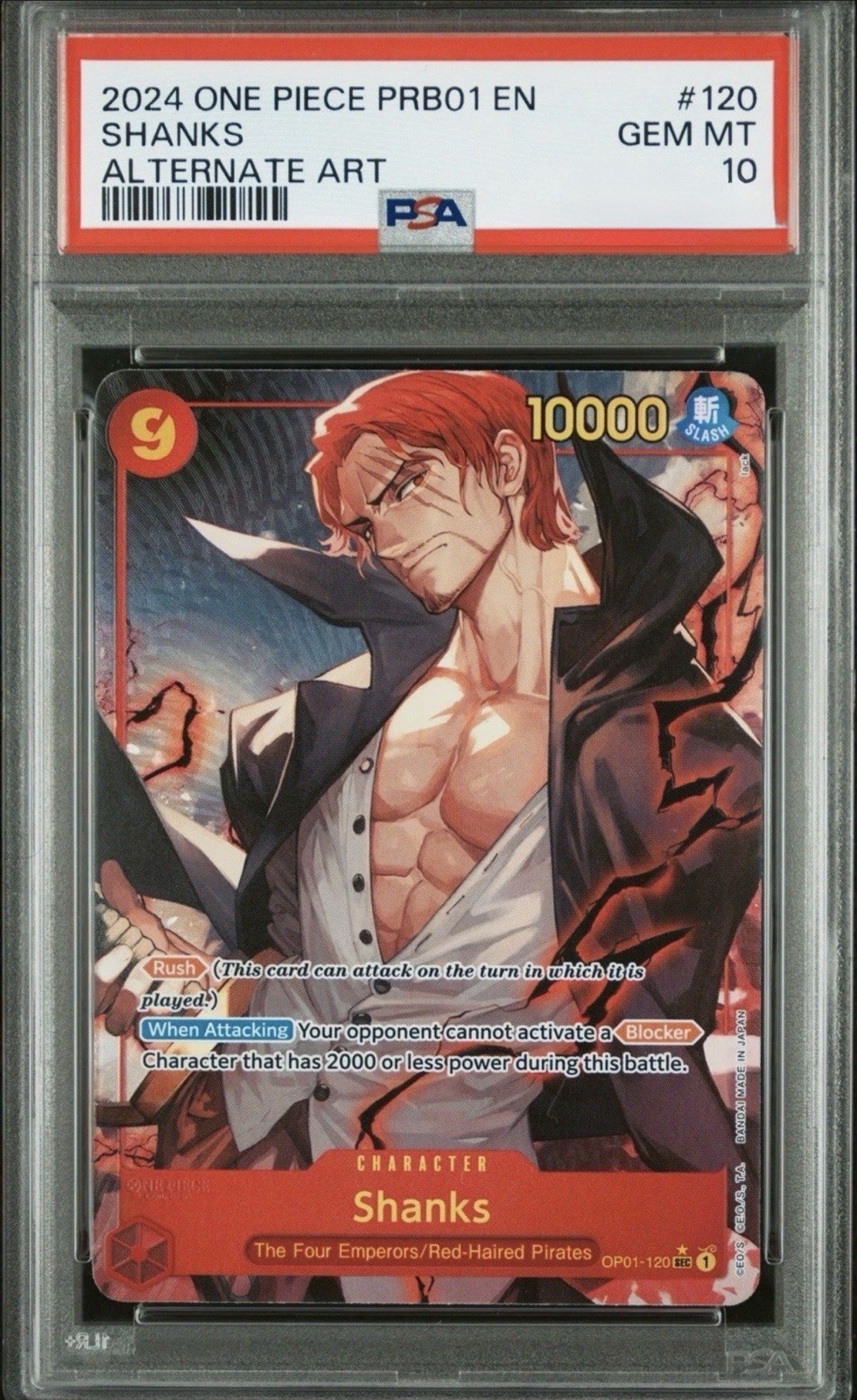 Shanks OP01-120 Romance Dawn Super Parallel – PSA 10 Gem Mint English
