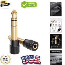 6.35mm 1/4 Male to 3.5mm 1/8 Female Audio Adapter, Gold-Plated TRS Stereo Jac...