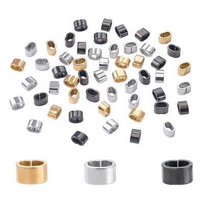 PH PandaHall 60pcs Rectangle Slide Charms 6 Colors Stainless Steel Quick Conn...