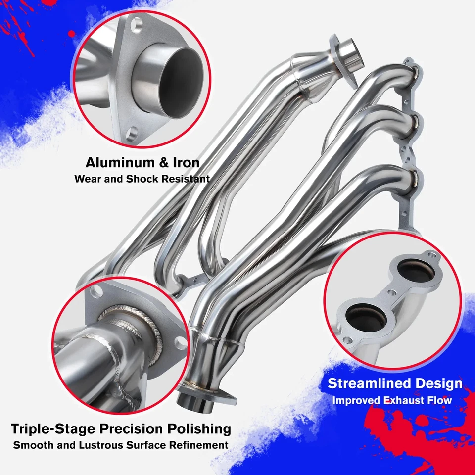 Cabezal de escape para Chevy GMC Silverado 1500 Yukon Tahoe 2005-2013 4,8 L 5,3 L 6,0 L Foto 3 de 4