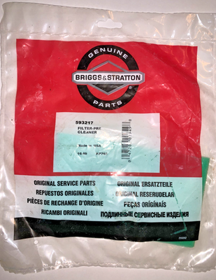 #ad Briggs amp; Stratton Filter Pre Cleaner #593217 New in package $9.00