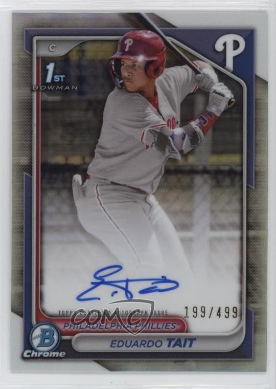 2024 Bowman Chrome Prospect Refractor 199/499 Eduardo Tait #CPA-ET Auto 1ox1