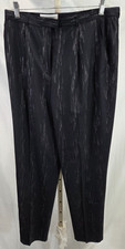 Escada Evening Wool Starlight Straight Pleated Pants Size 42
