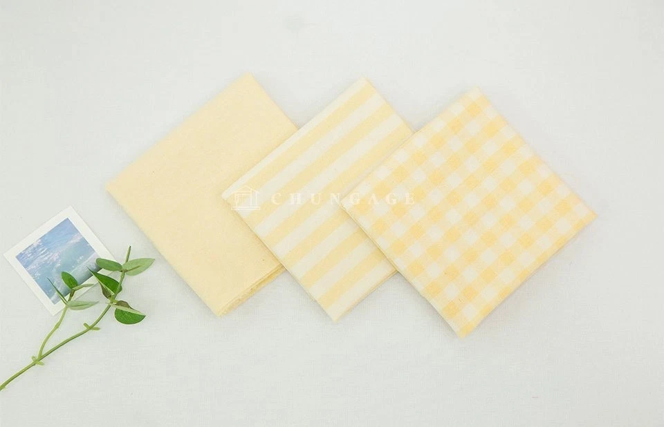 Yellow Gingham Cotton Fabric Precuts Bundle Patchwork Quilting Scraps 8mm - Image 2 of 4