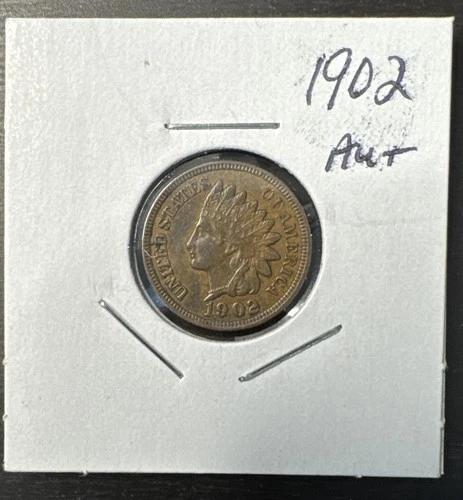 1902 Indian Cent 1C Copper Coin Nice AU