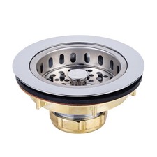 Brass Drop Post Basket Kitchen Sink Strainer Polished Chrome