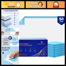 Extra Large Disposable Bed Pads 30"x36" - 50 Count, 7-Layer Protection for Adult