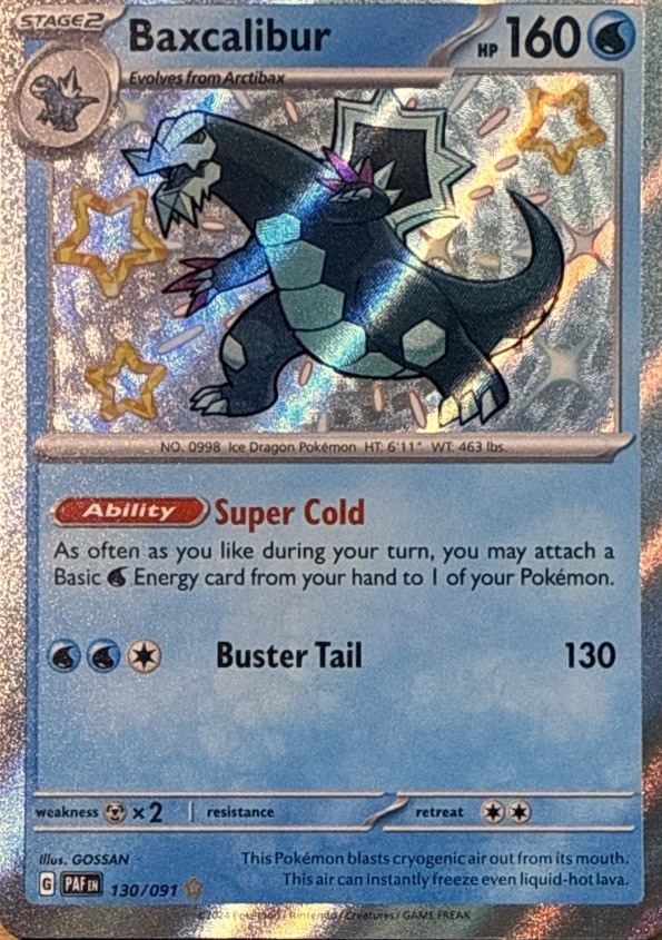 Baxcalibur 130/091 Shiny Rare Paldean Fates Pokemon NM