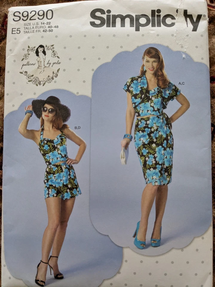 Simplicity 9290 UNCUT Easy-To-Sew Sewing Pattern BOLERO, BUSTIER, SARONG, SHORTS - Image 2 of 3