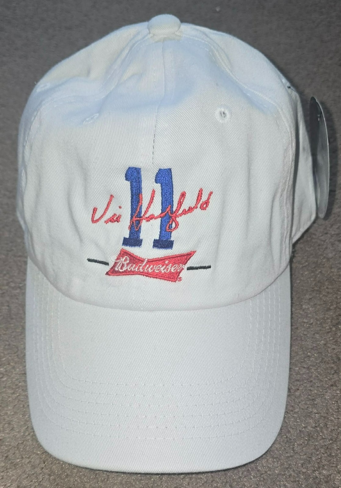 NWT Vic Hadfield NY Rangers Budweisser Jersey Retirement Ceremony Strapback Hat