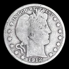 1912-S Barber Silver Half Dollar