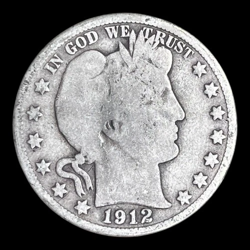 1912-S Barber Silver Half Dollar