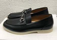 NEW Gucci Flat Loafers Horsebit Logo Black UK11 US12 Leather princetown H230