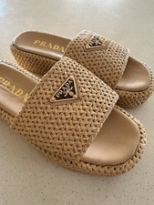 Prada Raffia Sandals- Size 37-New W/O Box