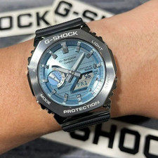 G-Shock Casio G-SteelBlue Dial Black Resin Strap Watch - GBM2100A-1A2,Modern