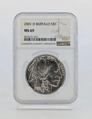 2001-D Buffalo Silver Dollar NGC Graded MS 69