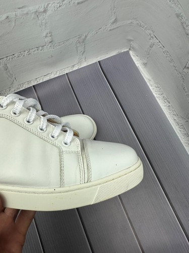 Christian Louboutin Leather Shoes White Very Rare Hype Sneakers Size 38 - Picture 12 of 24