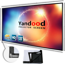 Portable Projector Screen 120 Inch with Combined Pole Frame Black Backing Silver
