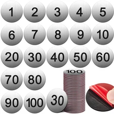 100 Pcs Aluminum Numbered Tags Metal Round Locker Number Tag 1-1/2 Inch Small...