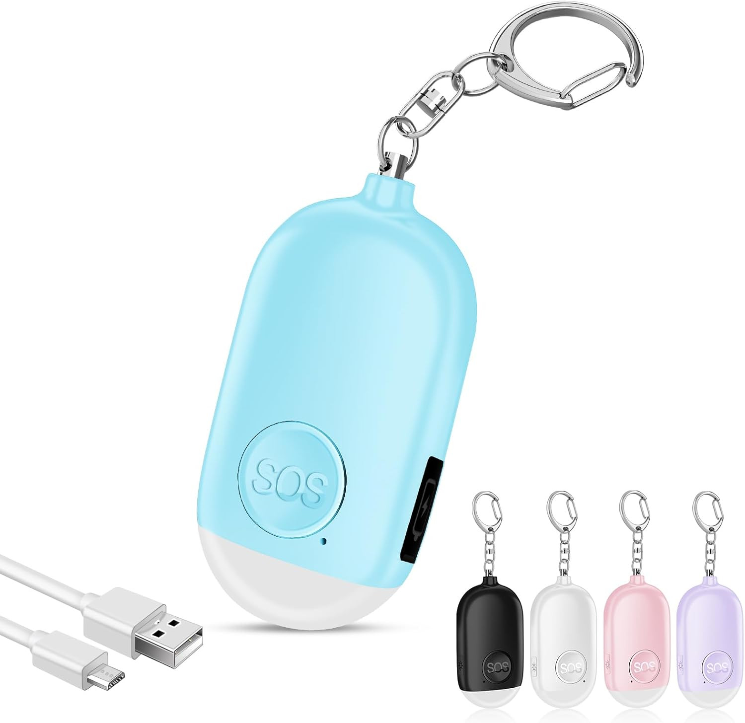 Safe Personal Alarm for Women,Rechargeable 130Db Police Approved Rape Rope Alarm