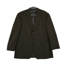 Ralph Lauren Blazer Men's Size 48L Brown Houndstooth Pure 100 Wool Elbow Patch