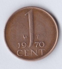 1 Cent 1970 Niederlande Königin Juliana – Geschenk - Geburtstag - Glücksbringer
