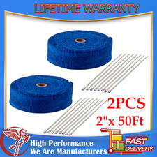 2 50ft 2 Roll Blue Exhaust Thermal Wrap Manifold Header Isolation Heat Tape Us 2 50ft 2 Roll Blue Exhaust Thermal Wrap Manifold Header Isolation Heat Tape Us