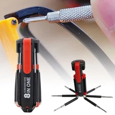 8 in 1 Multifunction Screwdriver Tool Set Super Bright LED Torch Flashlight CW