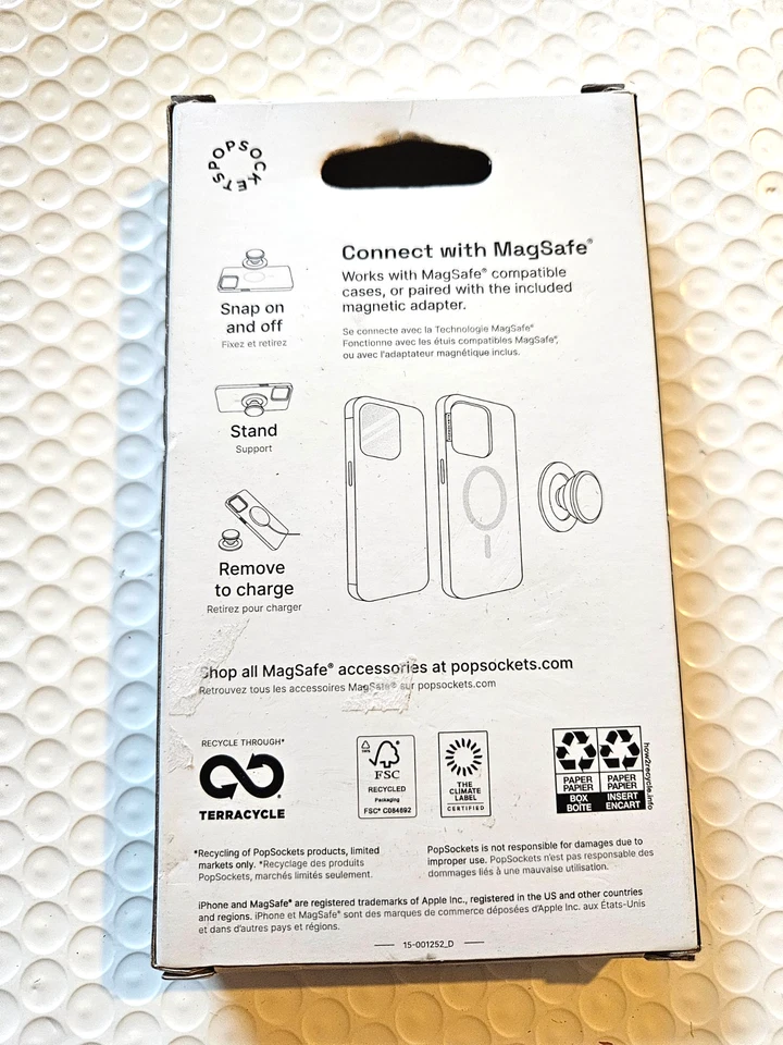 PopSockets Magnetic MagSafe Phone Grip & Stand for iPhone - Alum Black Speckle - Image 2 of 2