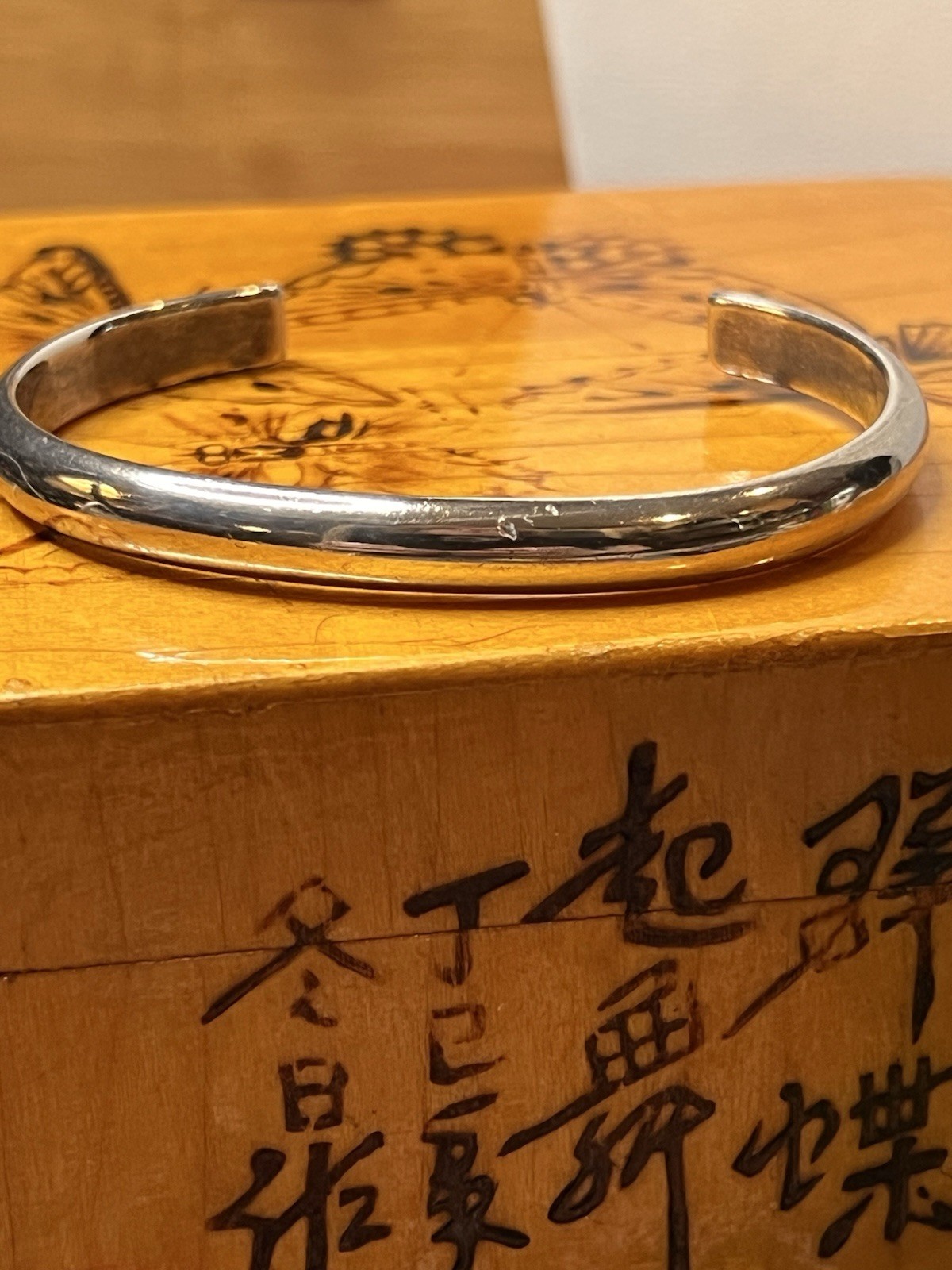 Sterling Native American Signed Cuff Bracelet 65 … - image 2