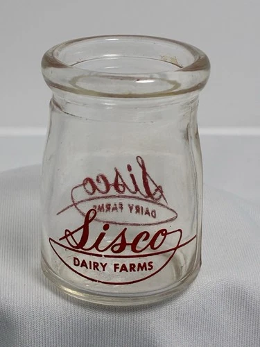 Vintage Sisco Dairy Farms Creamer Single Serve 1/2 oz Diner Glass Bottle