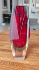 Vintage Murano Mandruzzato Sommerso Faceted Glass vase   NO USA CUSTOMS!!!
