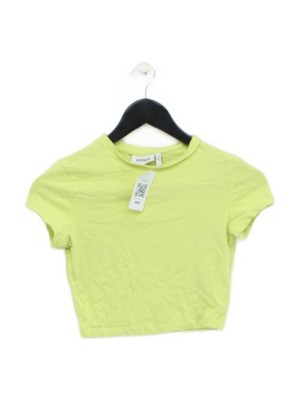 Weekday Damen T-Shirt S gelb Baumwolle mit Elasthan Basic
