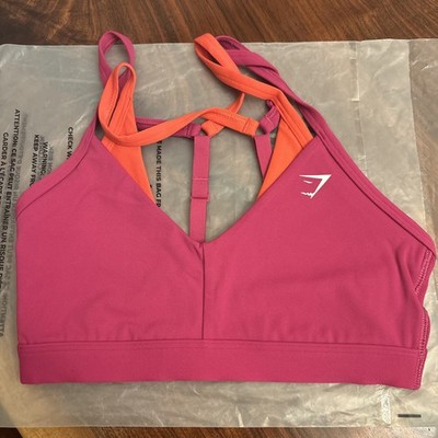 Gymshark Double Up Sports Bra. Medium Support. Pink. X-Small. NWT