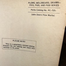John Deere Moldboard Plows F610620 And F630 Parts Catalog Pc-725
