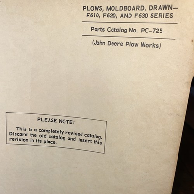 #ad #ad John Deere Moldboard Plows F610620 And F630 Parts Catalog PC 725 $19.99