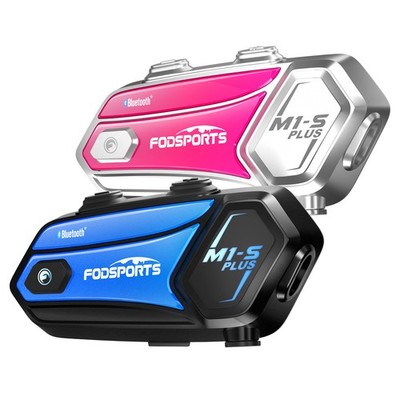 2Pack M1-S Plus Motorrad Intercom Helm Gegensprechanlage Headset 2000m FM Rosa