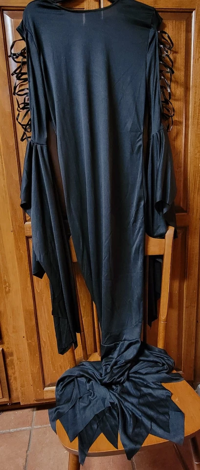 Cosplay feminino sexy gótico morcego bruxa vestido fantasia de noiva vampiro Halloween - Imagem 3 de 4