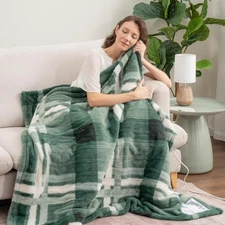 50"x60"Fast Heating Reversible Electric Heated Blanket Throw 4 Heat Levels