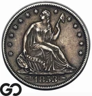 1853 Seated Liberty Half Dollar, Arrows & Rays, Choice AU++/Unc, Tough Type Date