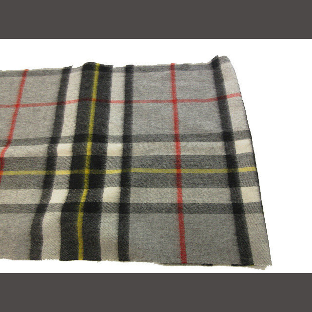 TWEEDMILL Wool Scarf Check 50-190 Stole Grey Made in England TWEEDMILL Wool Scarf Check 50-190 Stole Grey Made in England