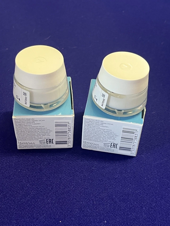 2X Creme Reidratante Térmico Rico Vichy Aqualia 0,51 oz. Viagem tamanho novo na caixa - Imagem 4 de 4