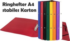 Ringhefter Pappe A4 2-Ringmechanik stabiles Kartonmaterial Gummizugverschluss