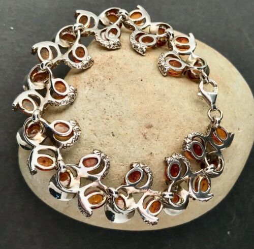 GENUINE BALTIC AMBER BRACELET .925 Sterling Silver FREE FAST SHIPPING! - Picture 4 of 12