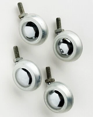 SHEPHERD CASTER 4 NOS SHEPHERD BALL CASTERS SET SWIVEL 2” Furniture Chair Wheels Chrome