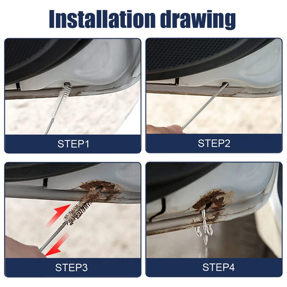 Car Sunroof Drain Dredge Pipe Cleaning Brush Dredging Brush 150CM Flexible Tool Foto 3 de 4